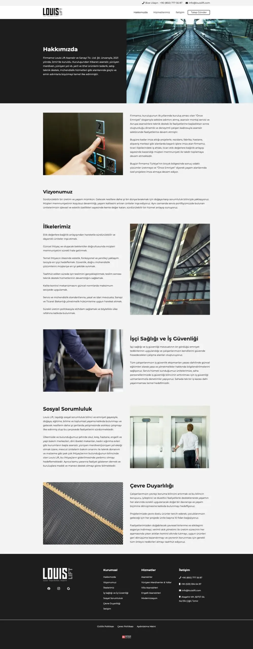 Louis Lift web sitesi sayfa 2