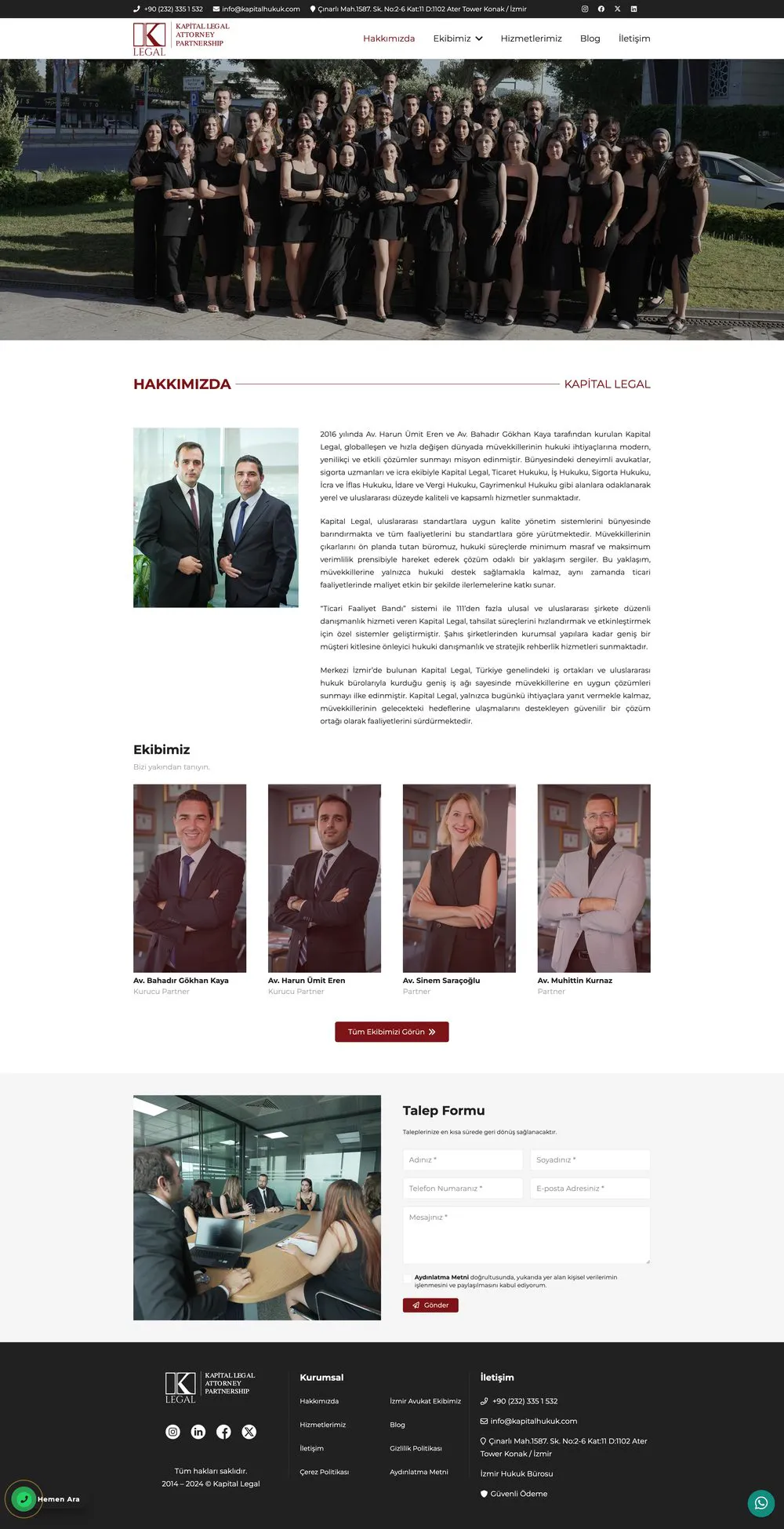 Kapital Legal web sitesi sayfa 2