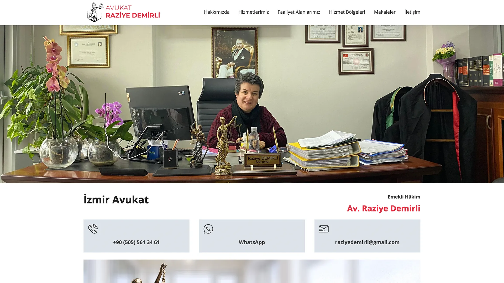 Avukat Raziye Demirli web sitesi ekran görüntüsü