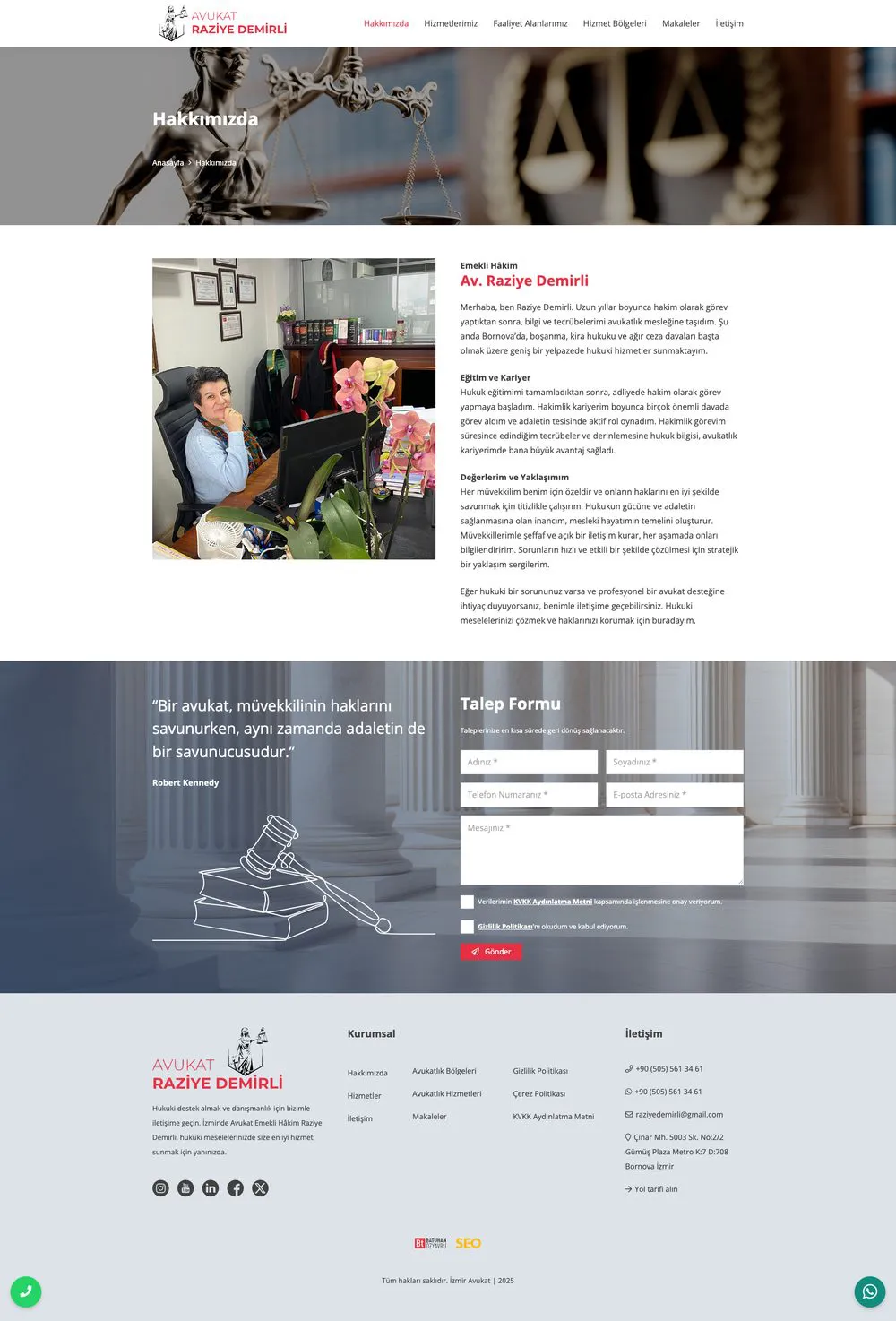 Avukat Raziye Demirli web sitesi sayfa 2