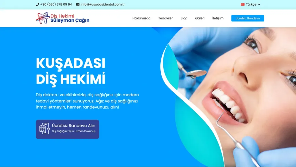 Kuşadası Dental web sitesi ekran görüntüsü