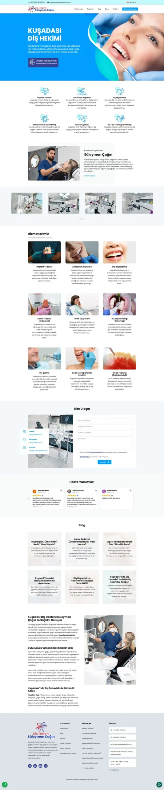 Kuşadası Dental web sitesi sayfa 1