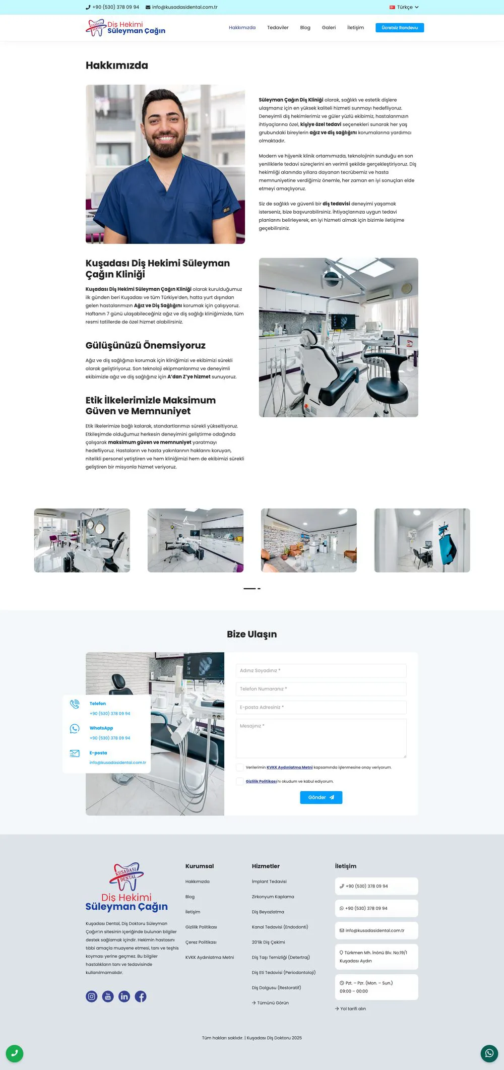 Kuşadası Dental web sitesi sayfa 2