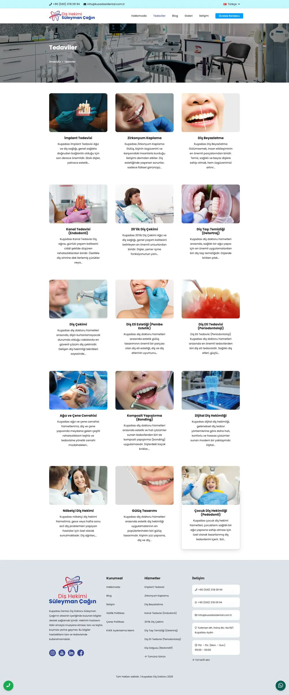 Kuşadası Dental web sitesi sayfa 3