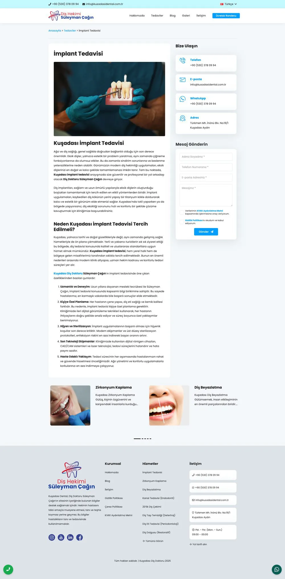 Kuşadası Dental web sitesi sayfa 4