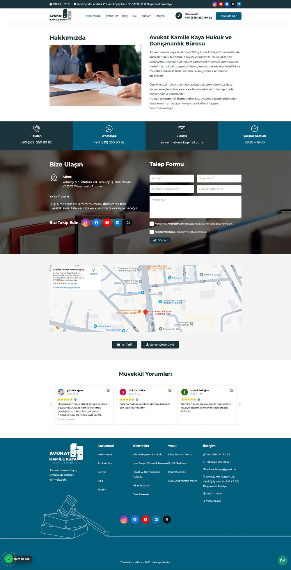 Avukat Kamile Tunç web sitesi sayfa 2