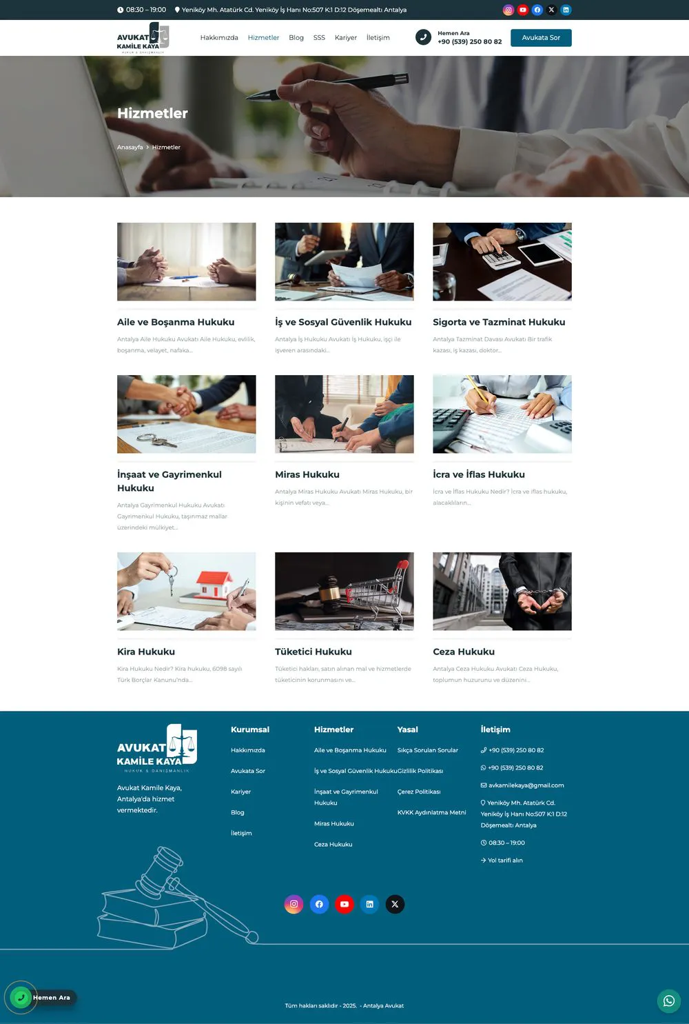 Avukat Kamile Tunç web sitesi sayfa 3