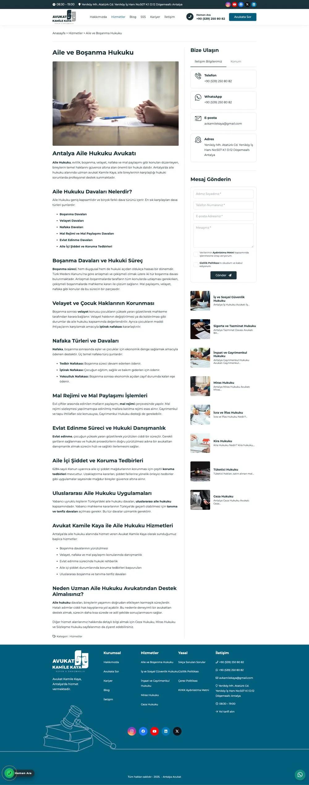 Avukat Kamile Tunç web sitesi sayfa 4