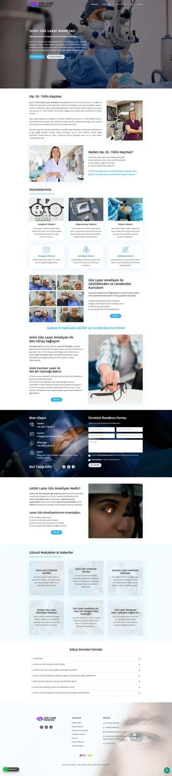 İzmir Göz Lazer Merkezi web sitesi sayfa 1