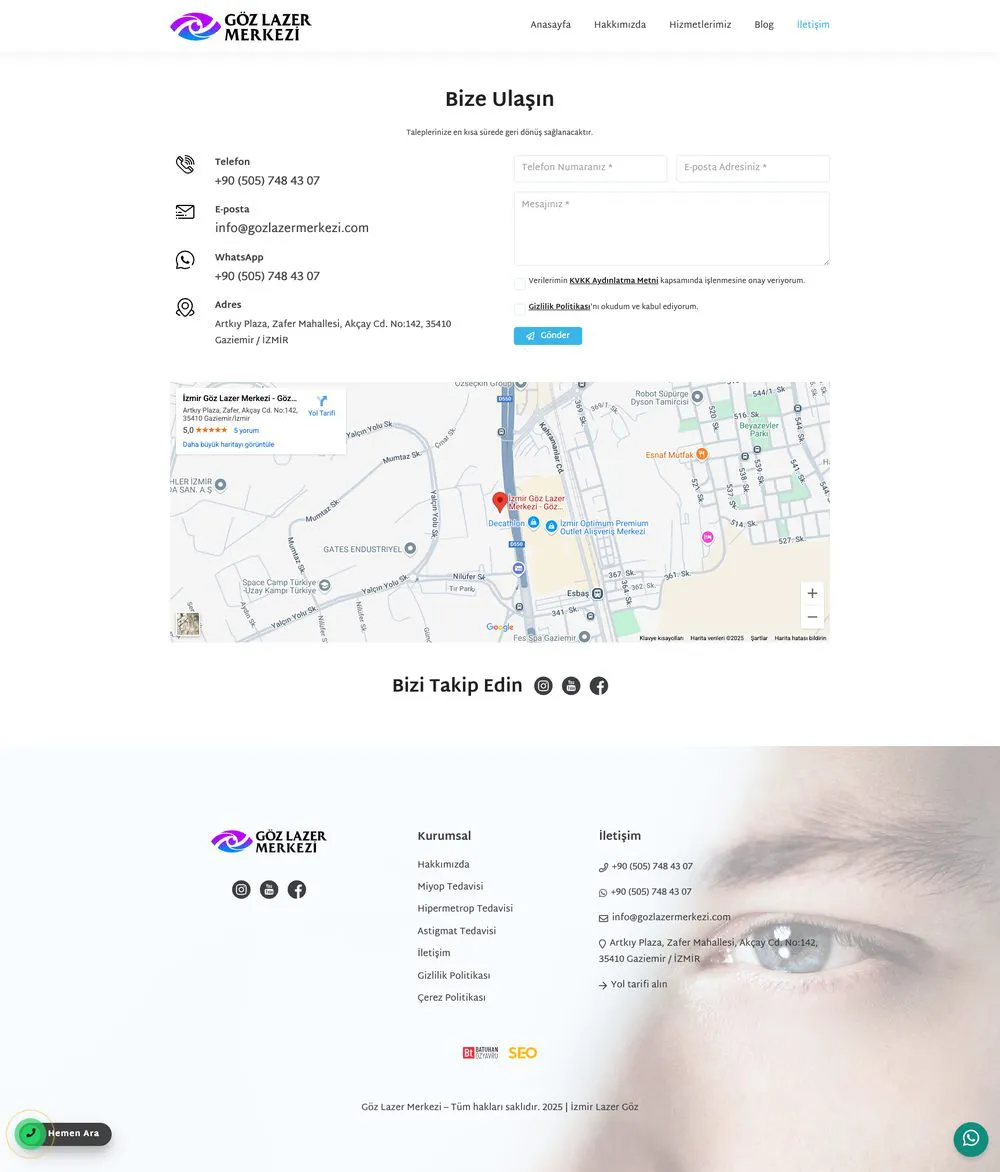 İzmir Göz Lazer Merkezi web sitesi sayfa 6