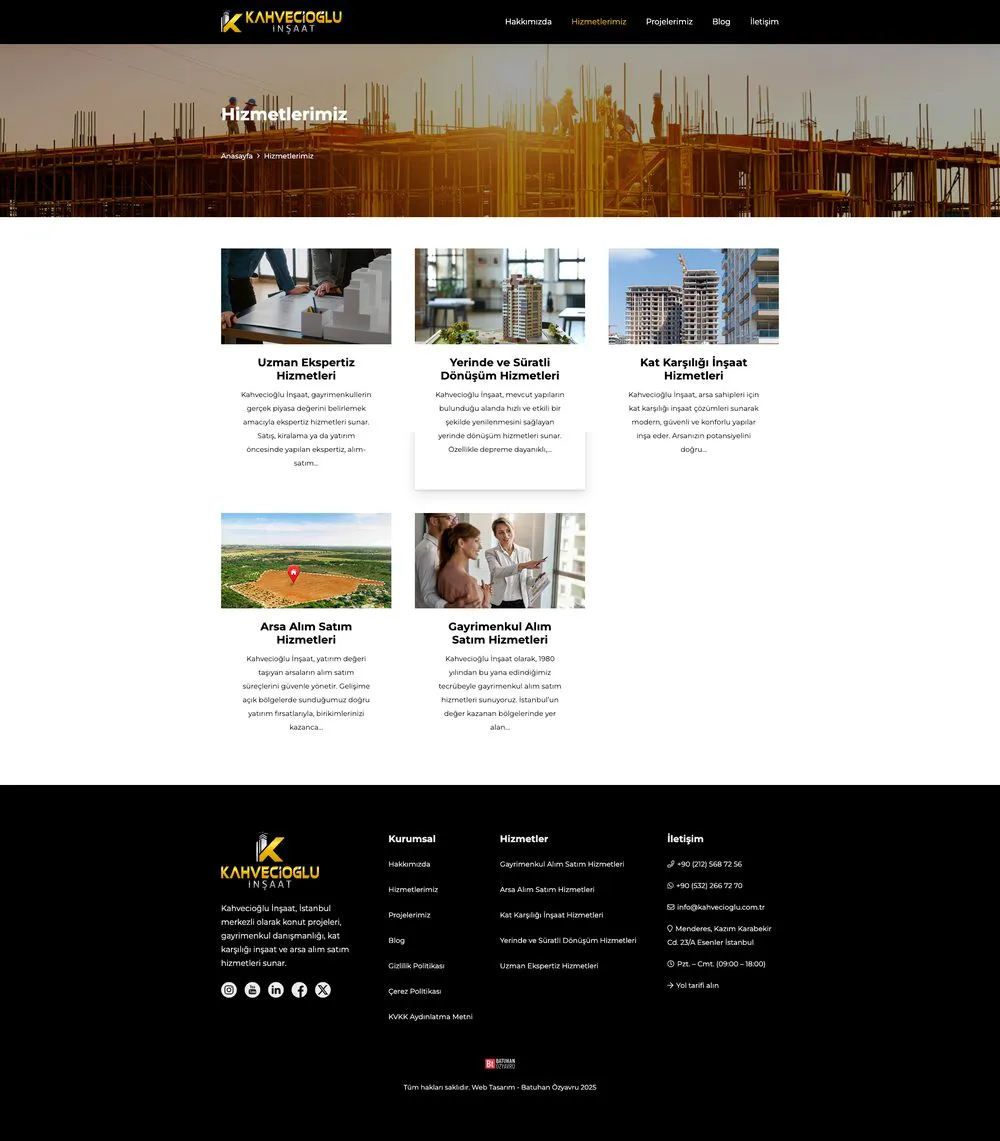 Kahvecioğlu İnşaat web sitesi sayfa 3