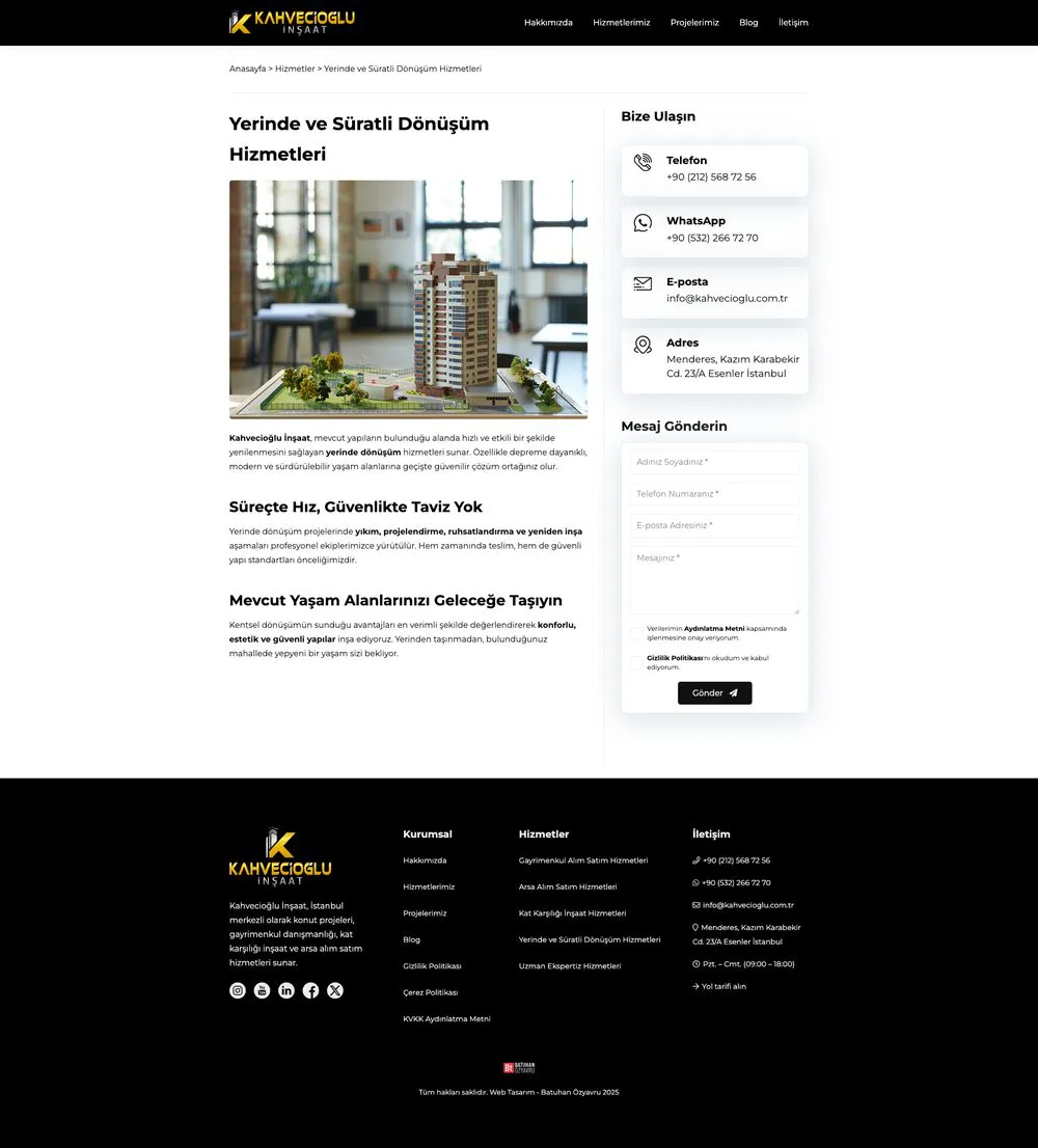 Kahvecioğlu İnşaat web sitesi sayfa 4