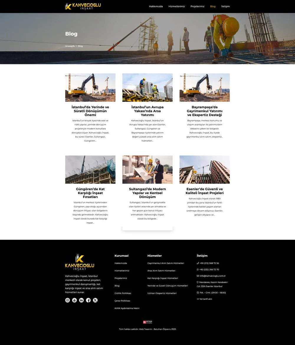 Kahvecioğlu İnşaat web sitesi sayfa 5