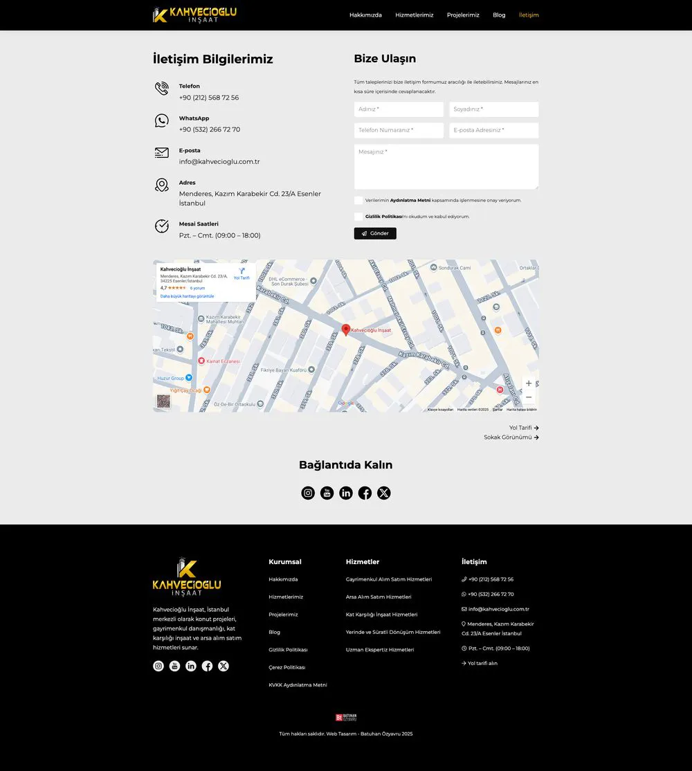 Kahvecioğlu İnşaat web sitesi sayfa 6