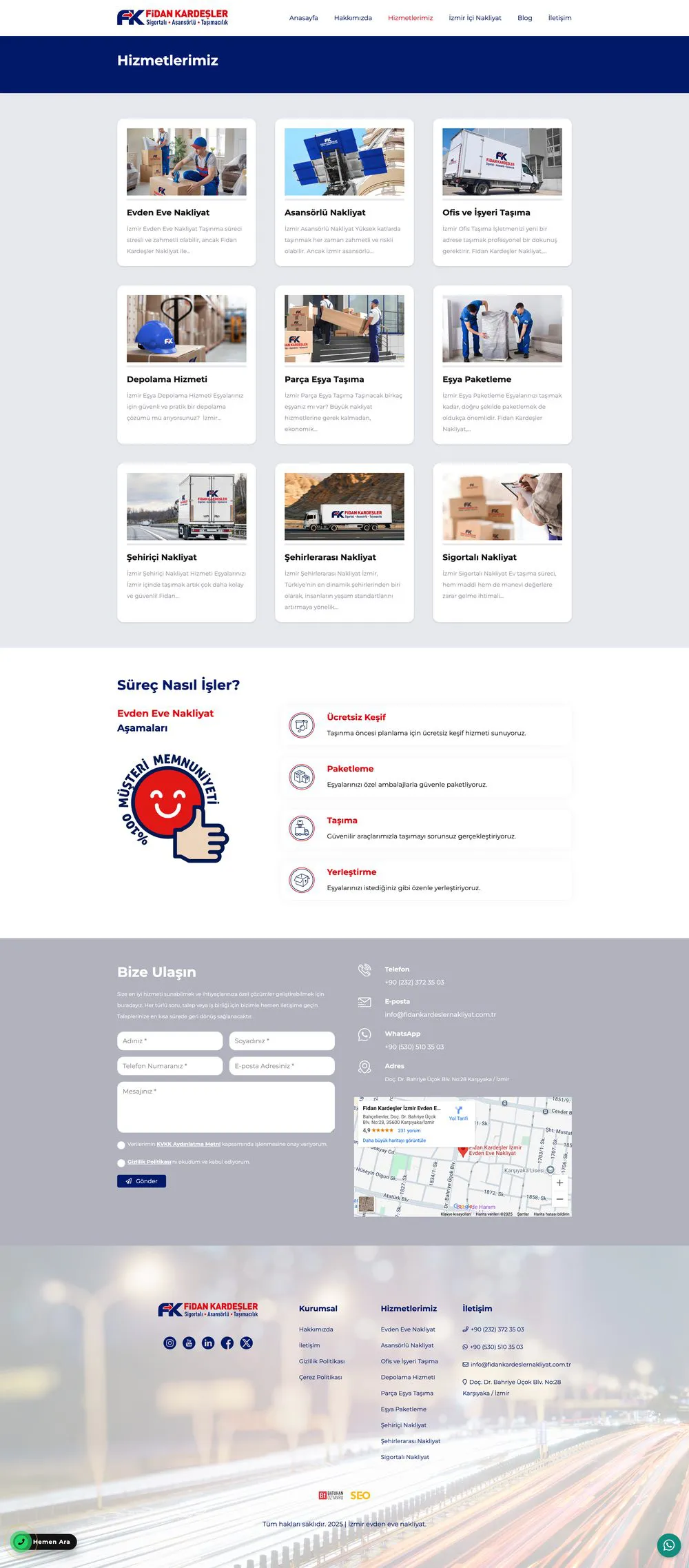 Fidan Kardeşler Nakliyat web sitesi sayfa 2