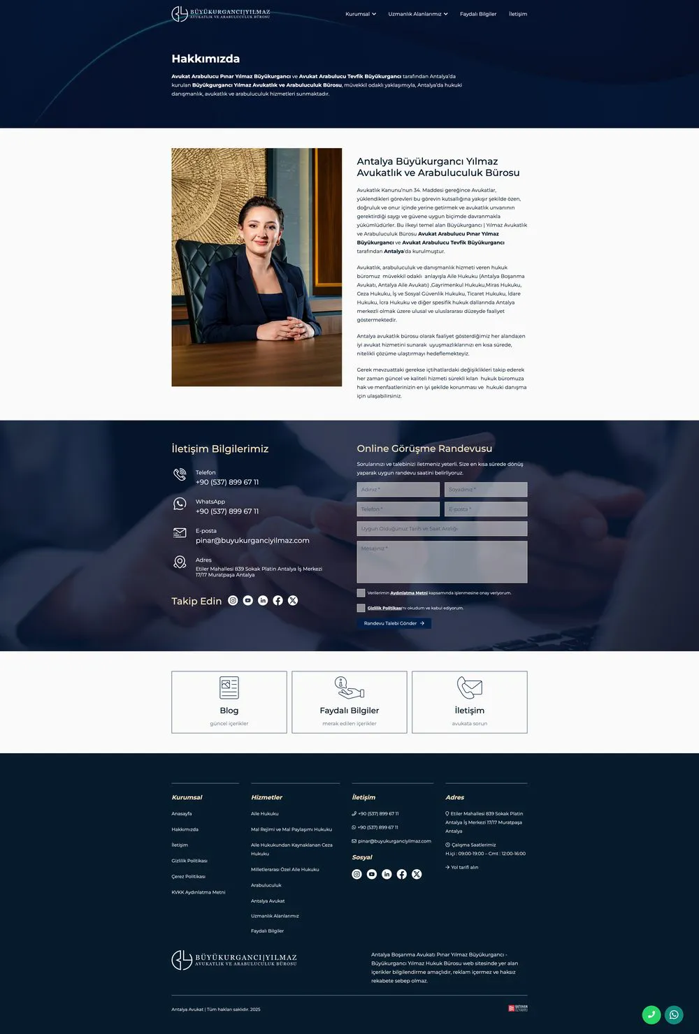 Büyükurgancı Yılmaz Hukuk Bürosu web sitesi sayfa 2