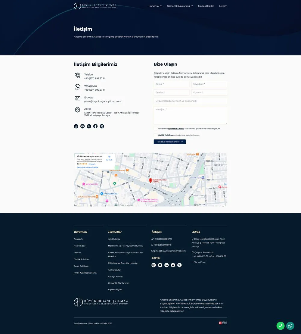 Büyükurgancı Yılmaz Hukuk Bürosu web sitesi sayfa 6