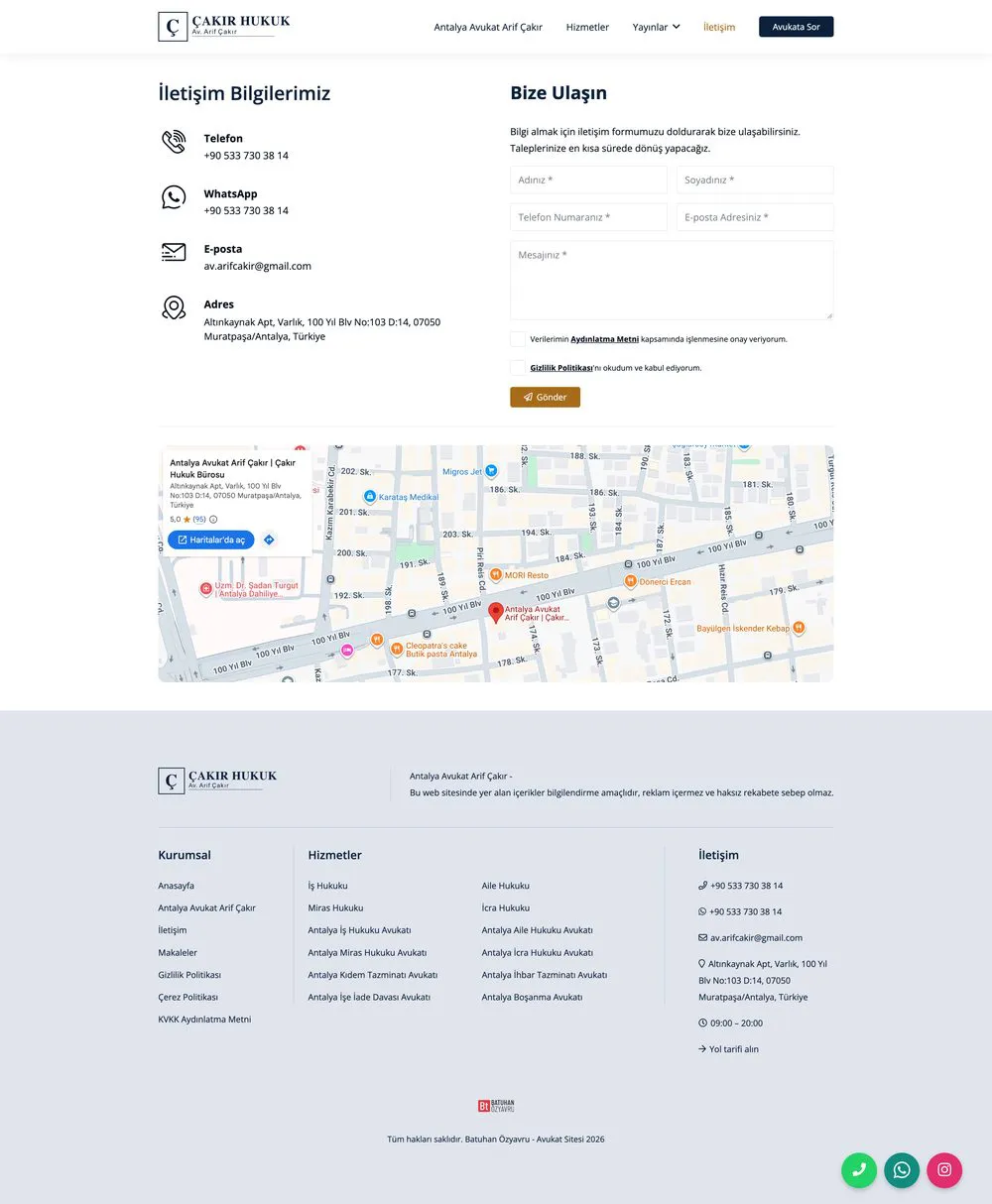 Avukat Arif Çakır web sitesi sayfa 5
