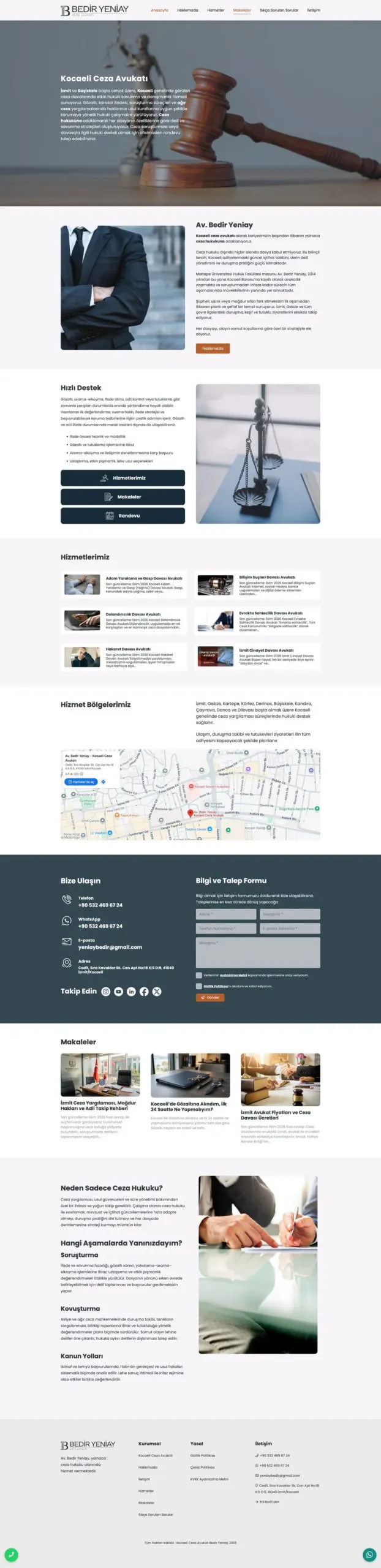 Avukat Bedir Yeniay web sitesi sayfa 1