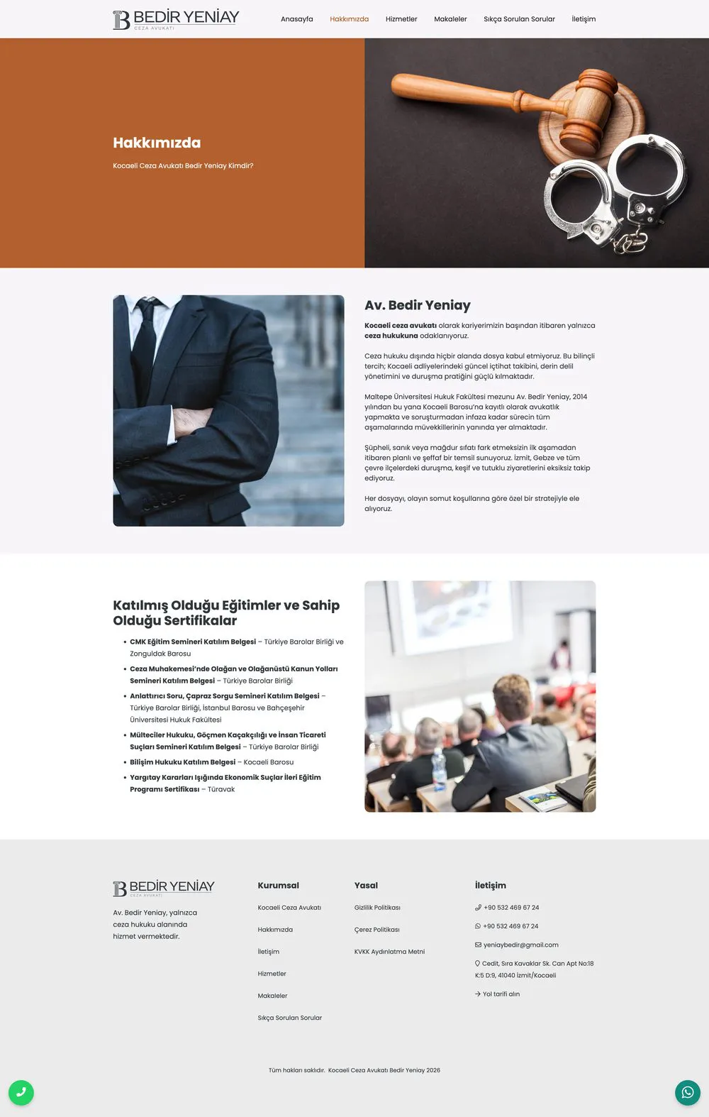 Avukat Bedir Yeniay web sitesi sayfa 2