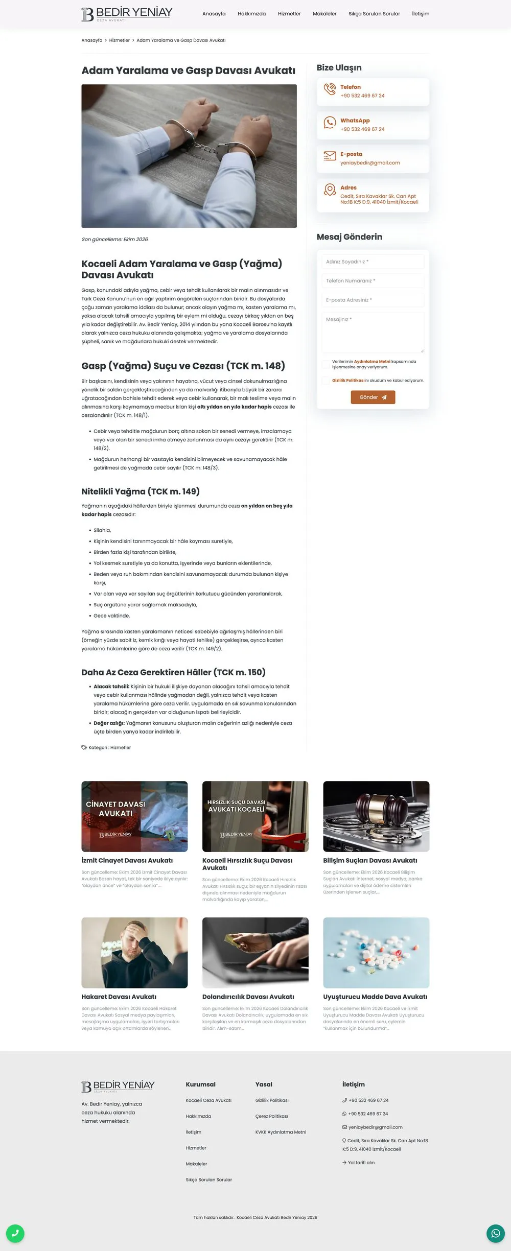 Avukat Bedir Yeniay web sitesi sayfa 4