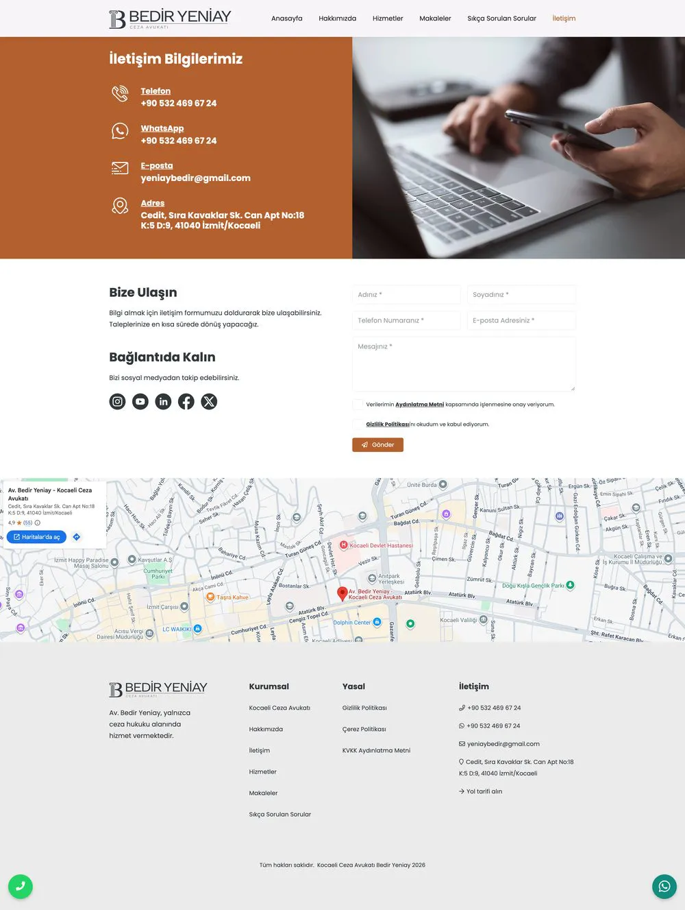Avukat Bedir Yeniay web sitesi sayfa 5