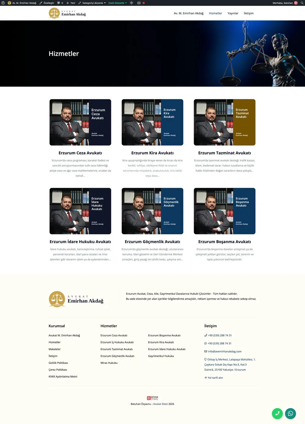 Avukat Emirhan Akdağ web sitesi sayfa 3