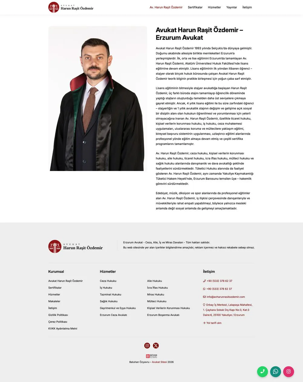 Avukat Harun Raşit Özdemir web sitesi sayfa 2