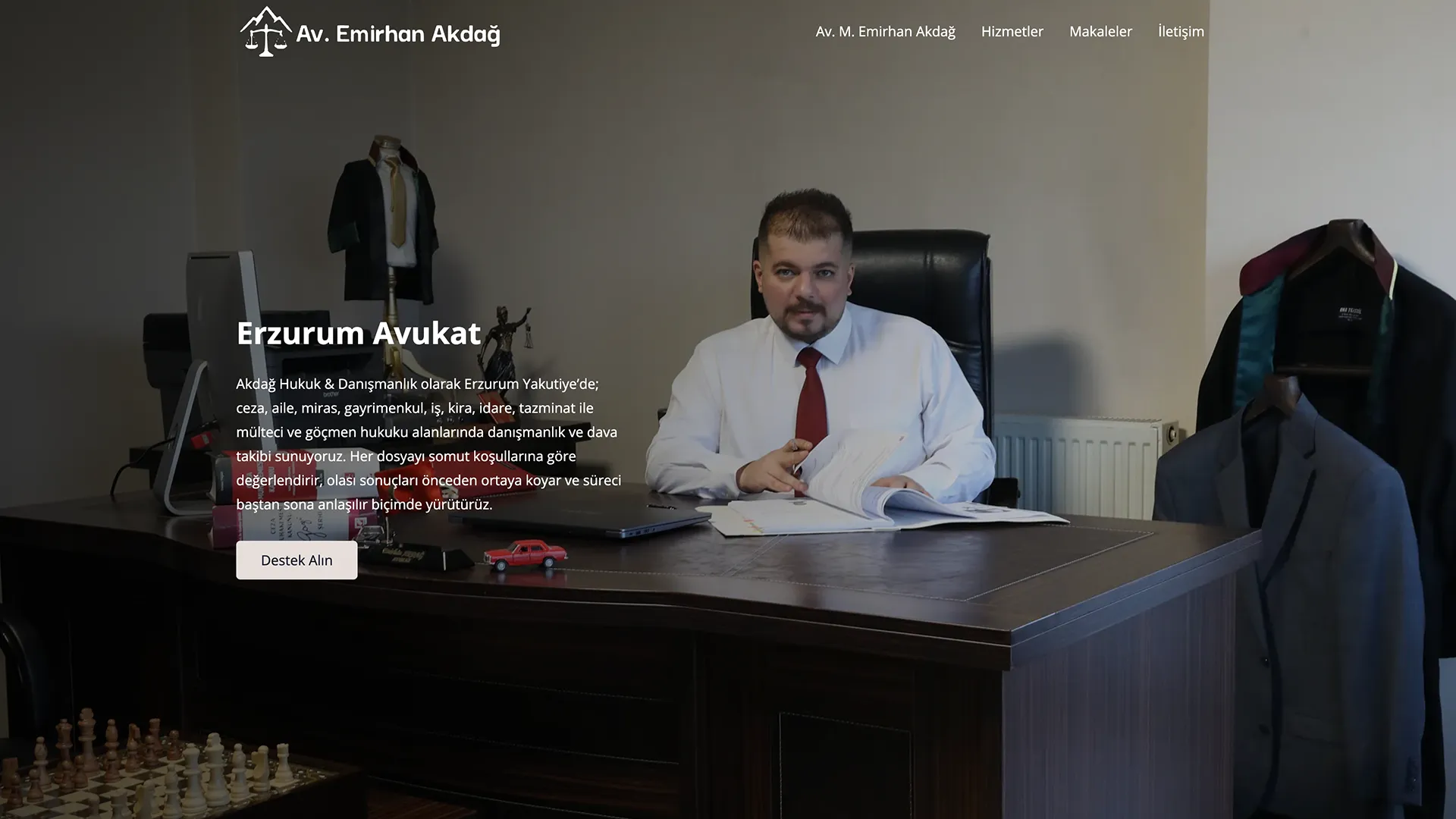 Avukat Emirhan Akdağ web sitesi ekran görüntüsü