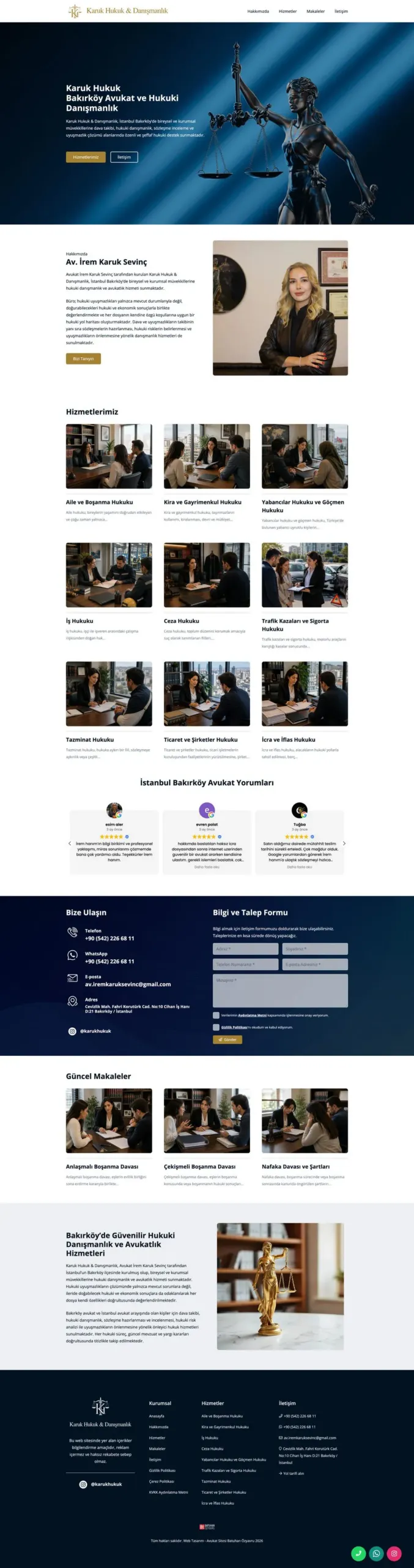 Karuk Hukuk & Danışmanlık web sitesi sayfa 1