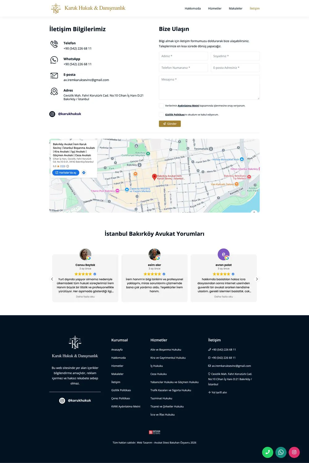 Karuk Hukuk & Danışmanlık web sitesi sayfa 5