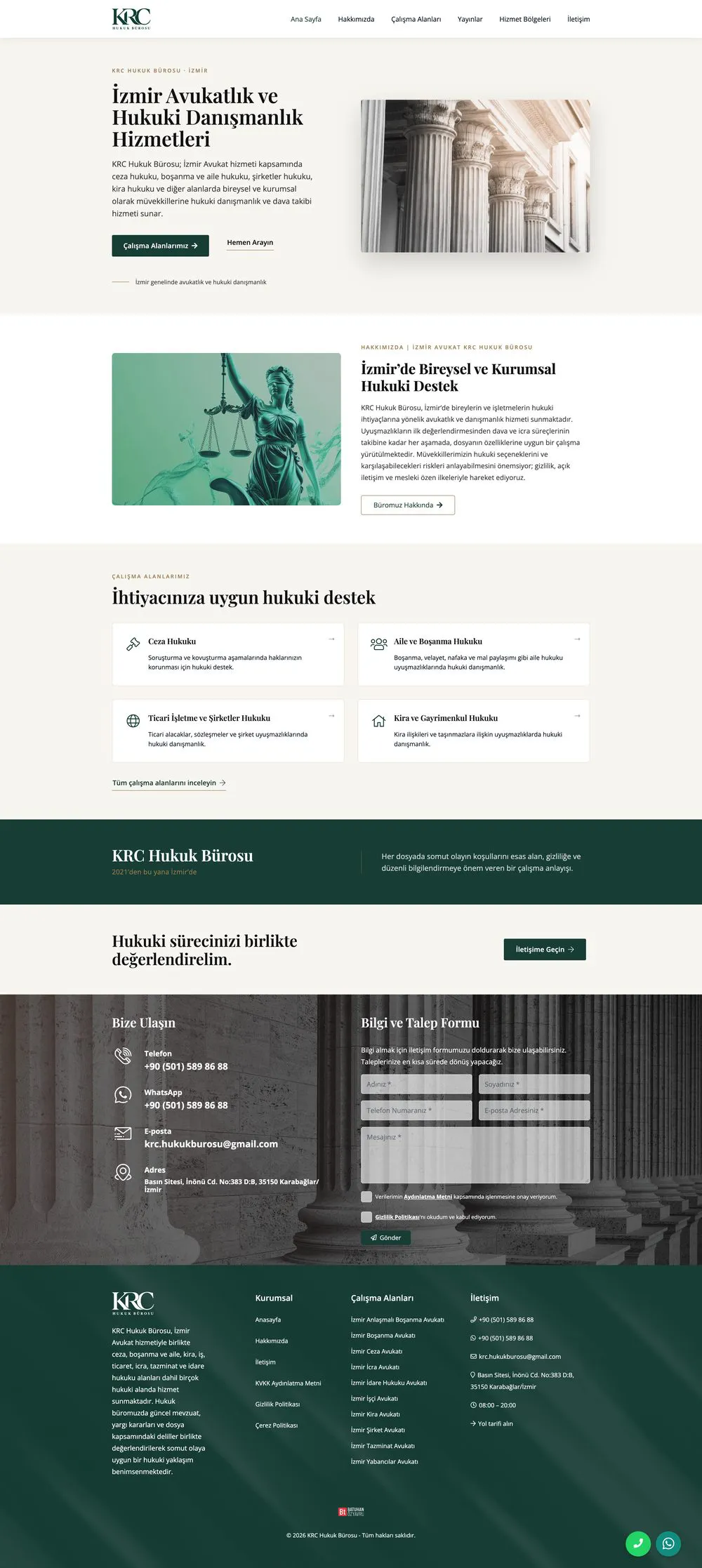 KRC Hukuk Bürosu web sitesi sayfa 1