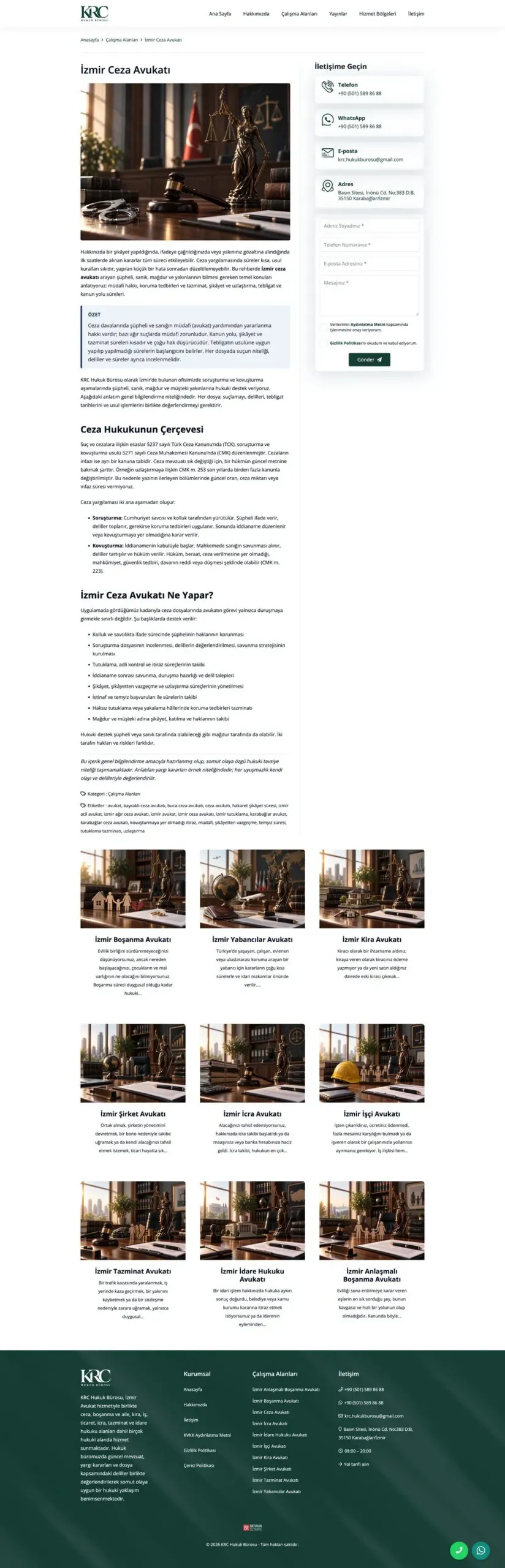 KRC Hukuk Bürosu web sitesi sayfa 4